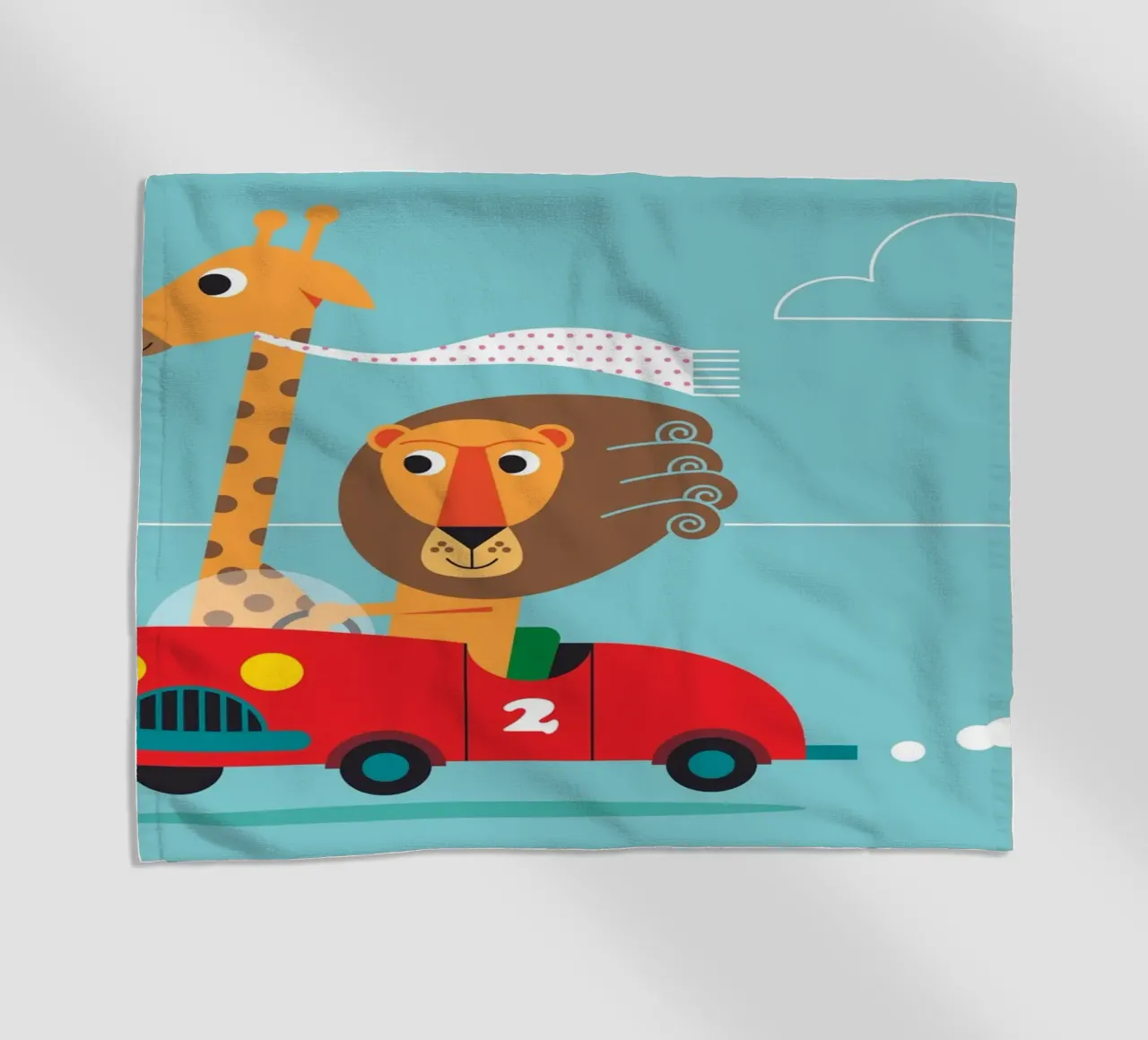Giraffa e leone telo mare da Looks n Brains