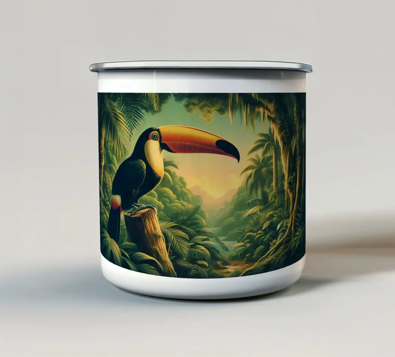 TOUCAN tazza in smalto da RUBIANT ART