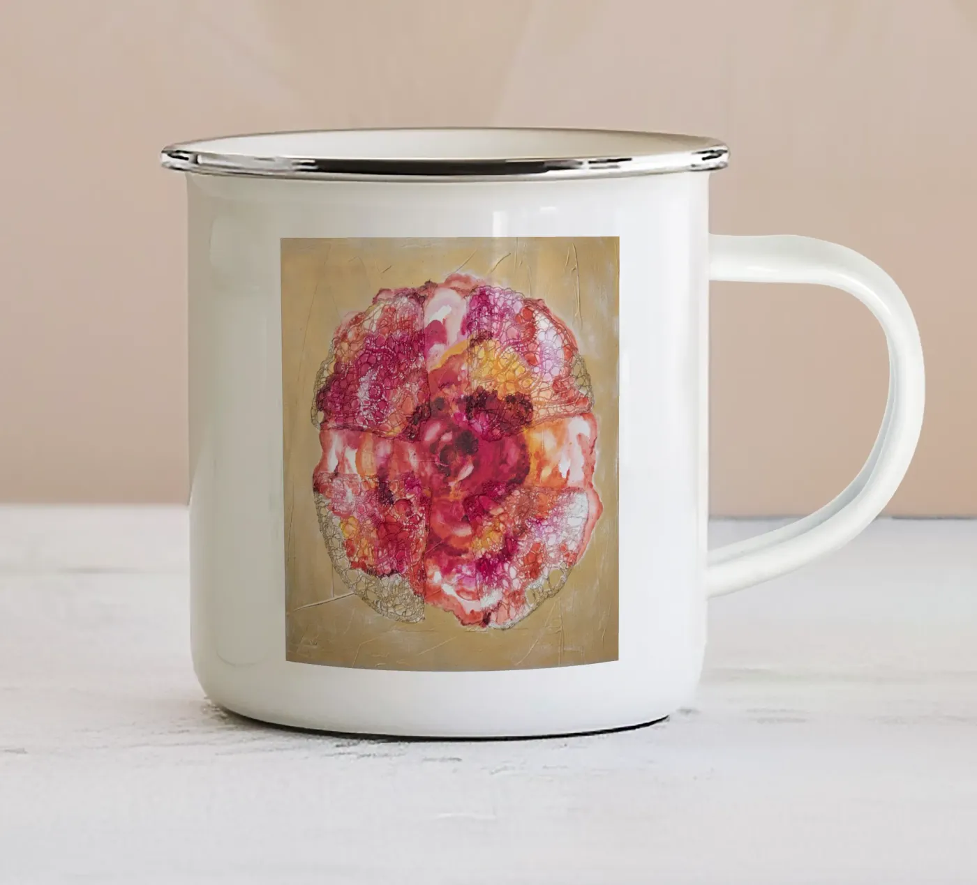 Spring enamel mug by Teresa André