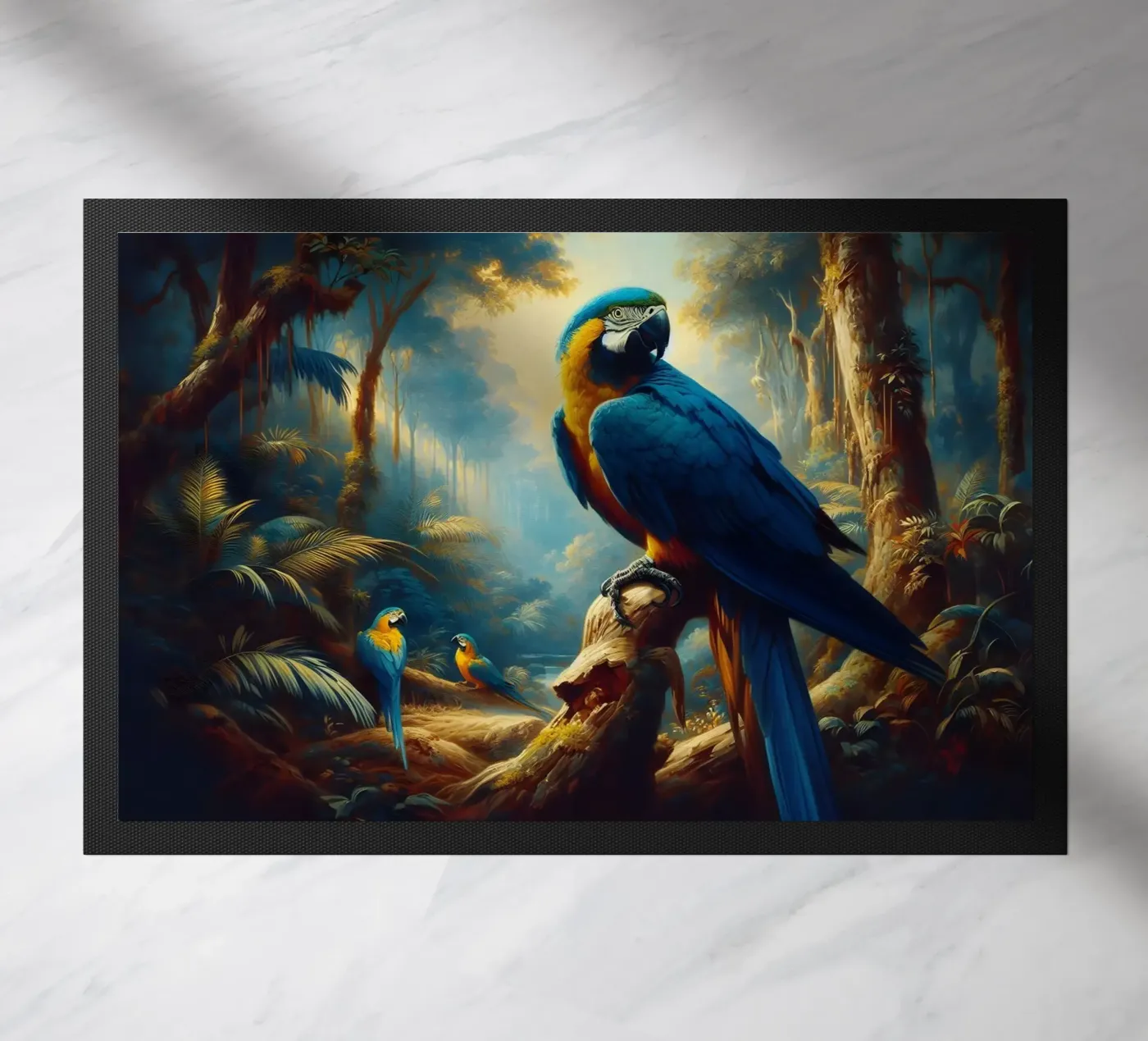 BLAUWE ARA deurmat van RUBIANT ART