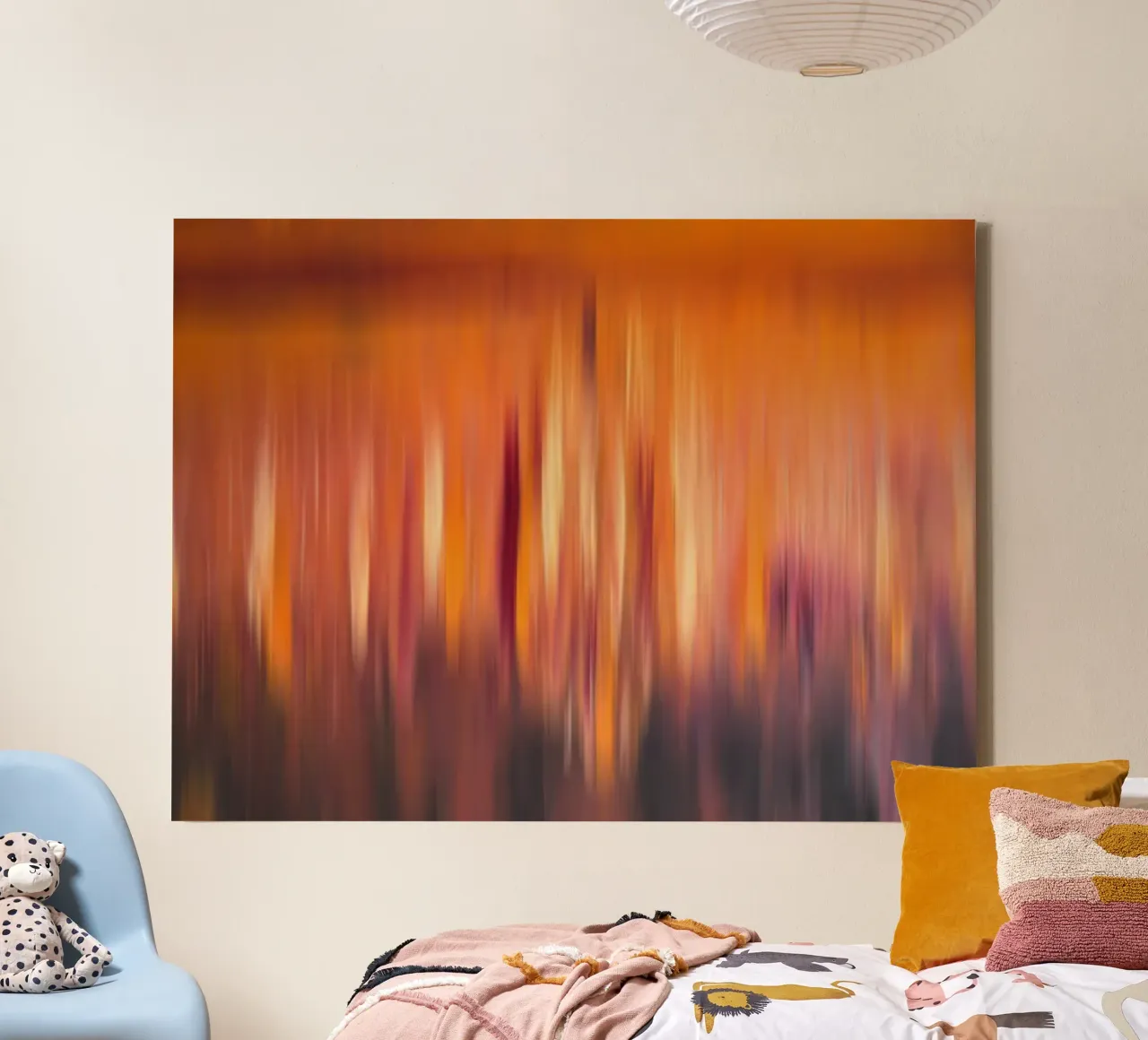 Abstract bold colorful canvas with Floater frame by Teresa André