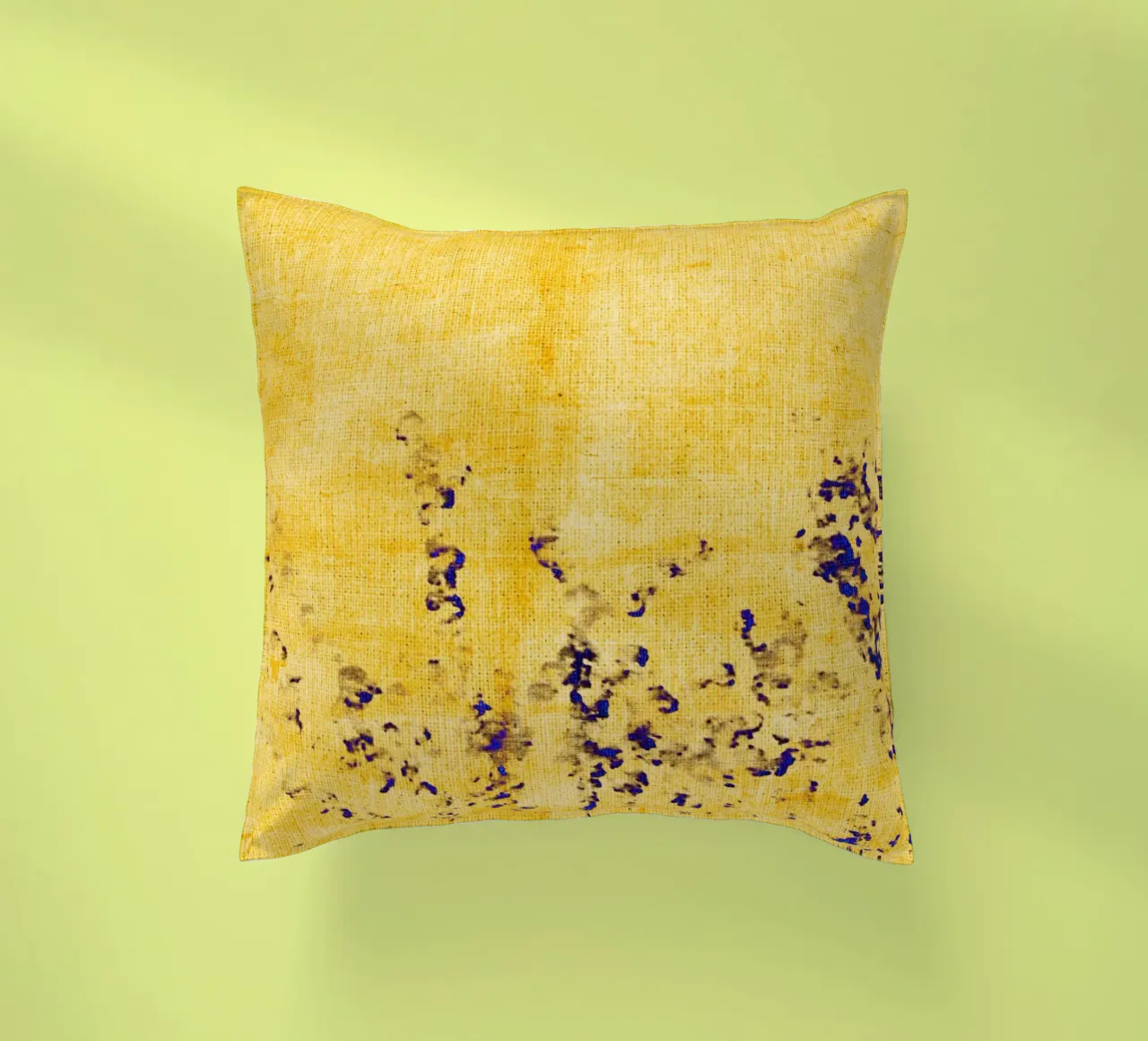 Abstract blue flowers decorative cushion by Teresa André