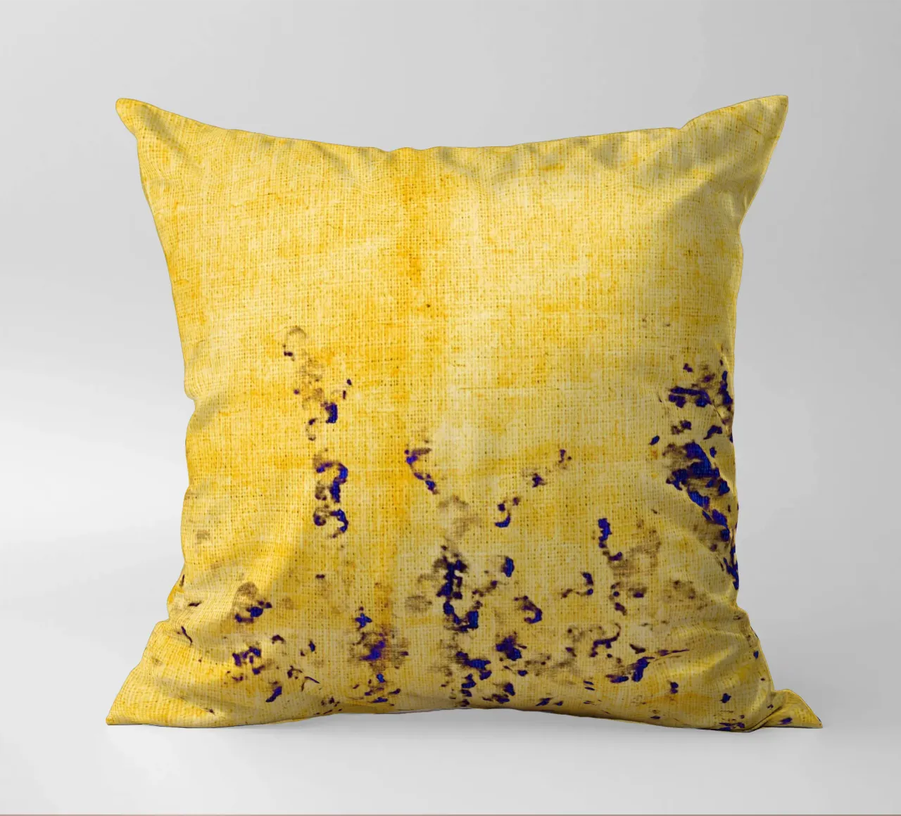 Abstract blue flowers decorative cushion by Teresa André