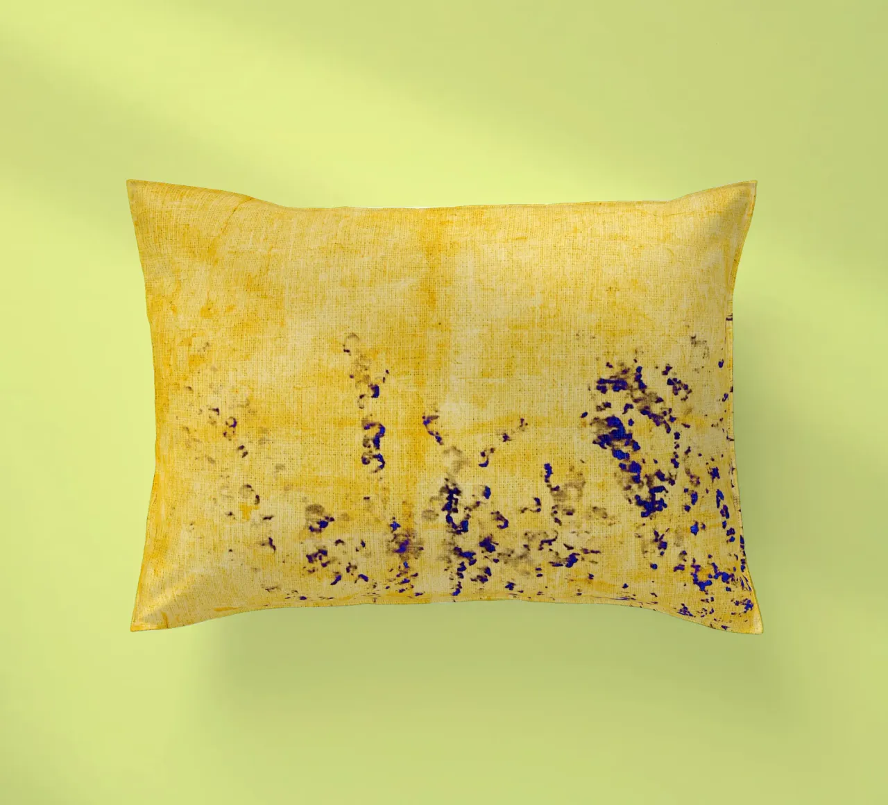 Abstract blue flowers decorative cushion by Teresa André