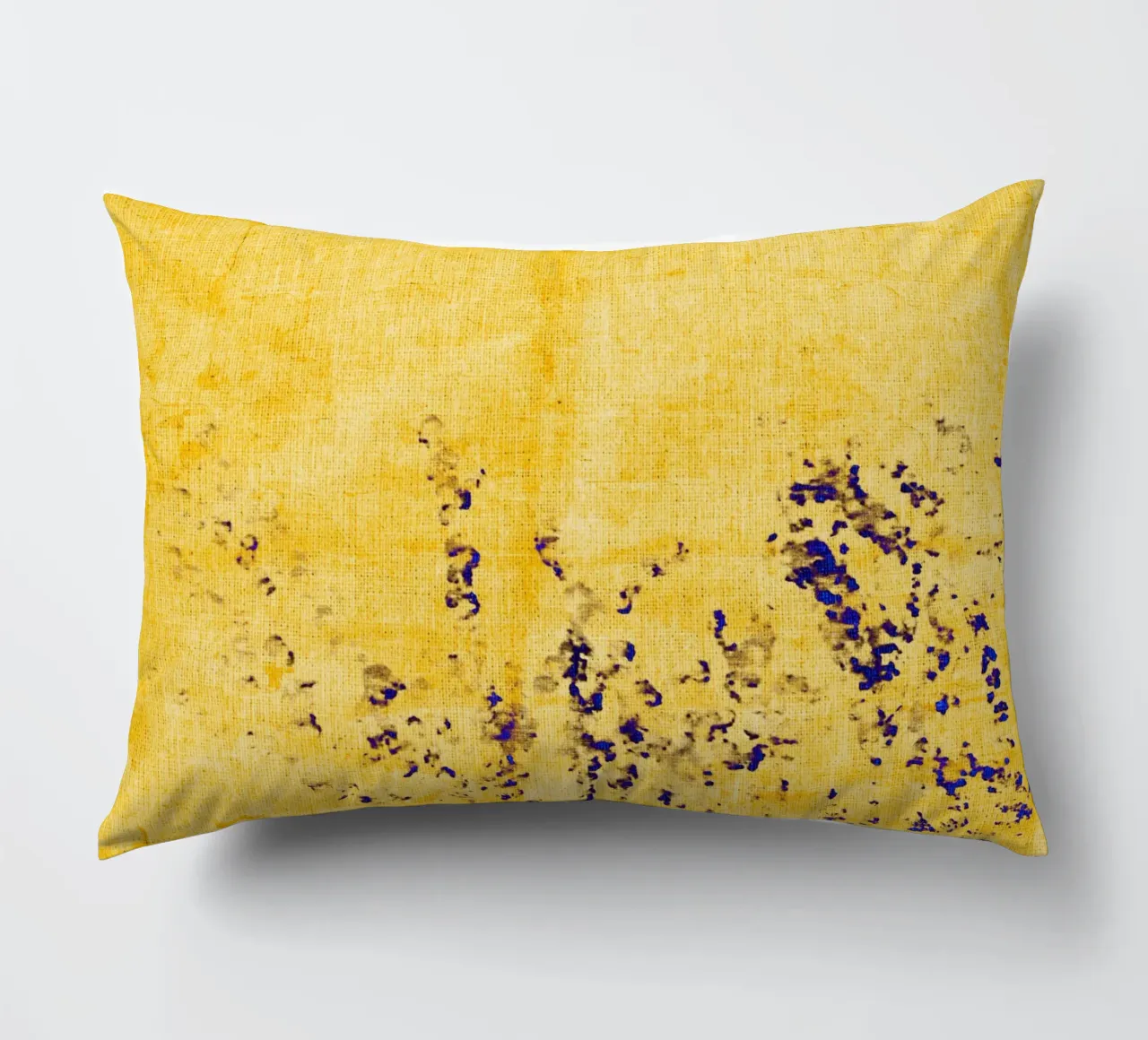 Abstract blue flowers decorative cushion by Teresa André