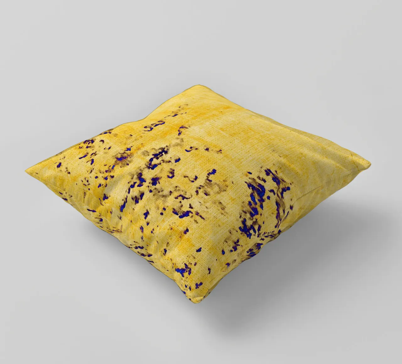 Abstract blue flowers decorative cushion by Teresa André