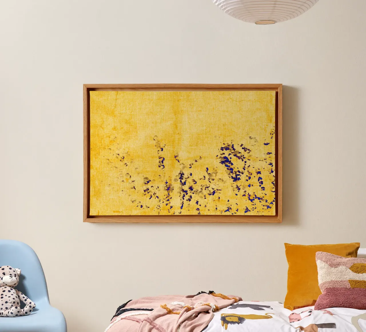 Fiori blu astratti tela con Cornice a cassetta da Teresa André