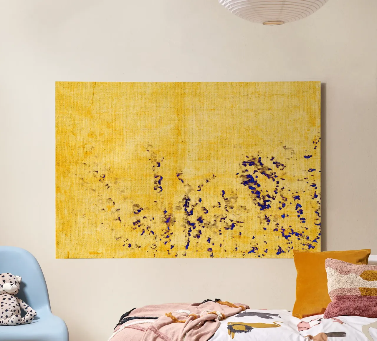 Fiori blu astratti tela con Cornice a cassetta da Teresa André