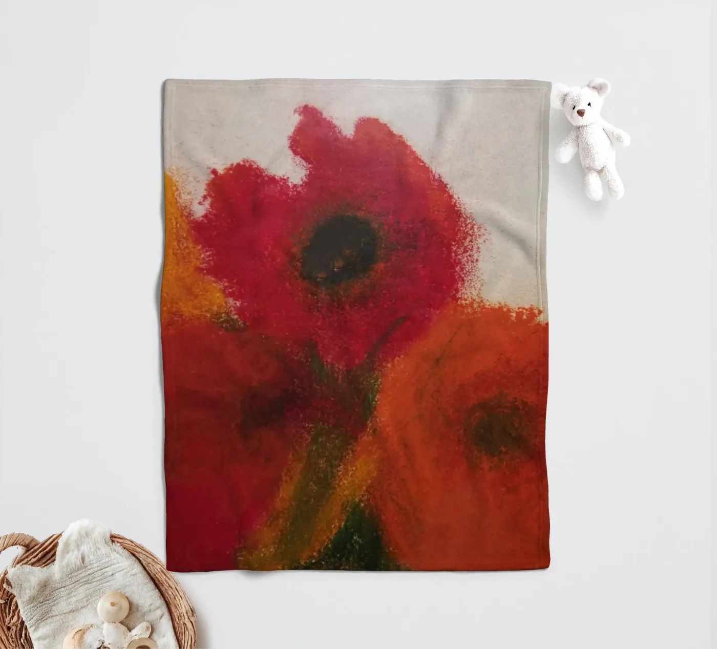 Mohnblumen Fleecedecke von Teresa André