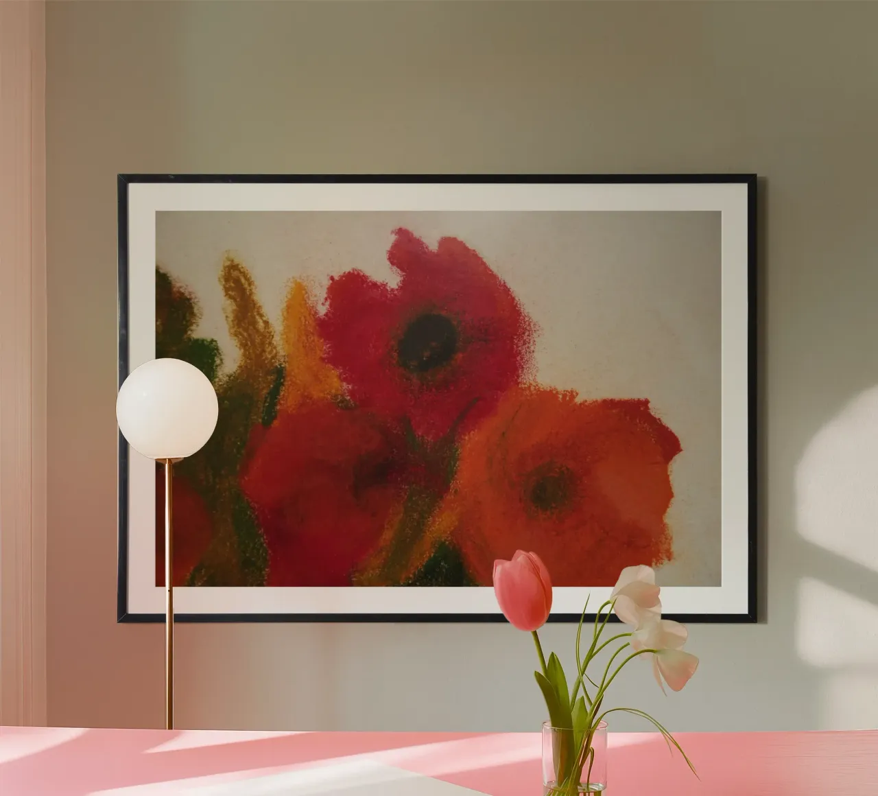 Papaveri poster con telaio in plastica da Teresa André