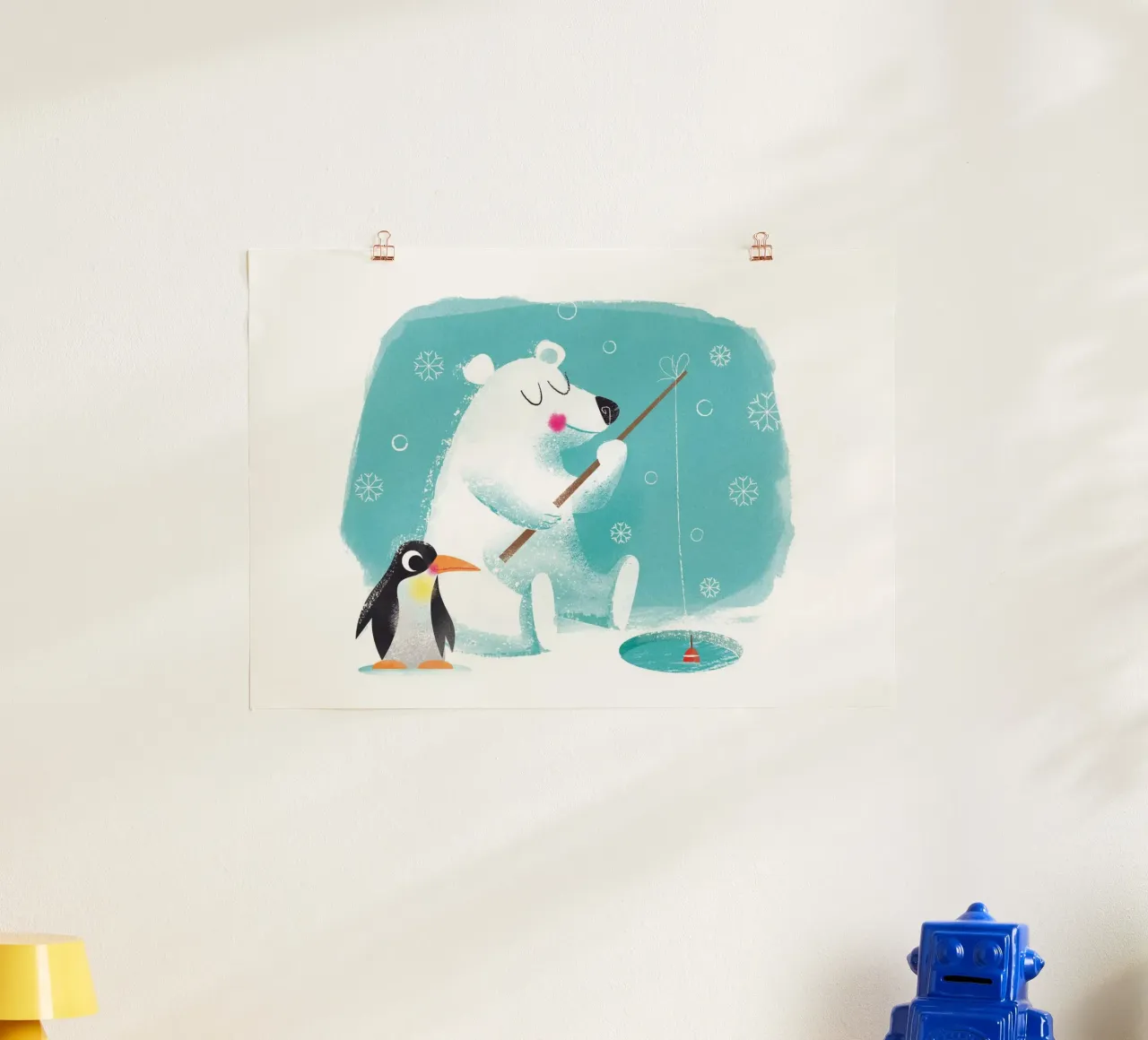 Orso polare e pinguino poster con telaio in plastica da Looks n Brains