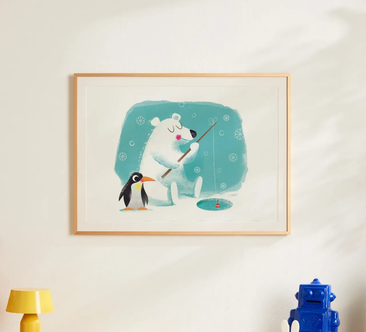 Orso polare e pinguino poster con telaio in plastica da Looks n Brains