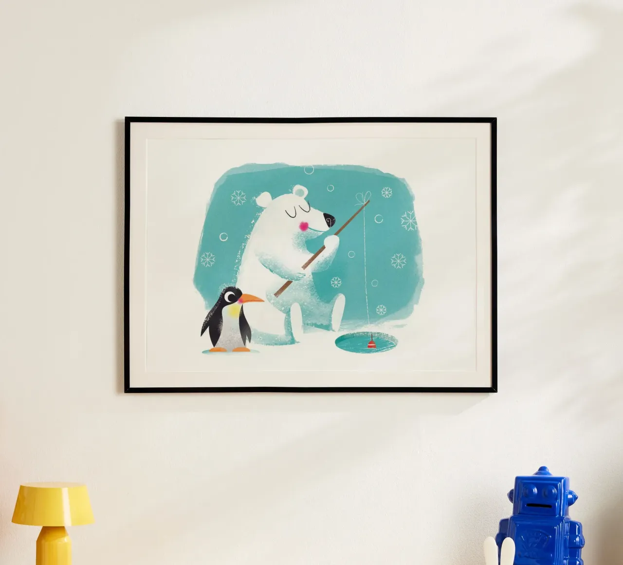 Orso polare e pinguino poster con telaio in plastica da Looks n Brains