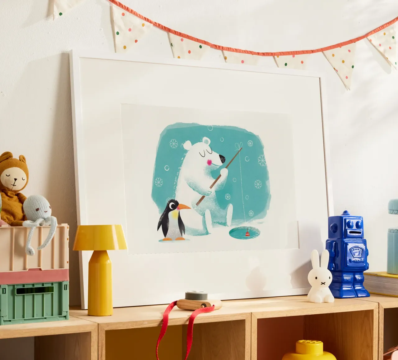 Orso polare e pinguino poster con telaio in plastica da Looks n Brains