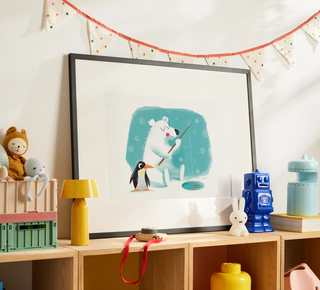 Orso polare e pinguino poster con telaio in plastica da Looks n Brains