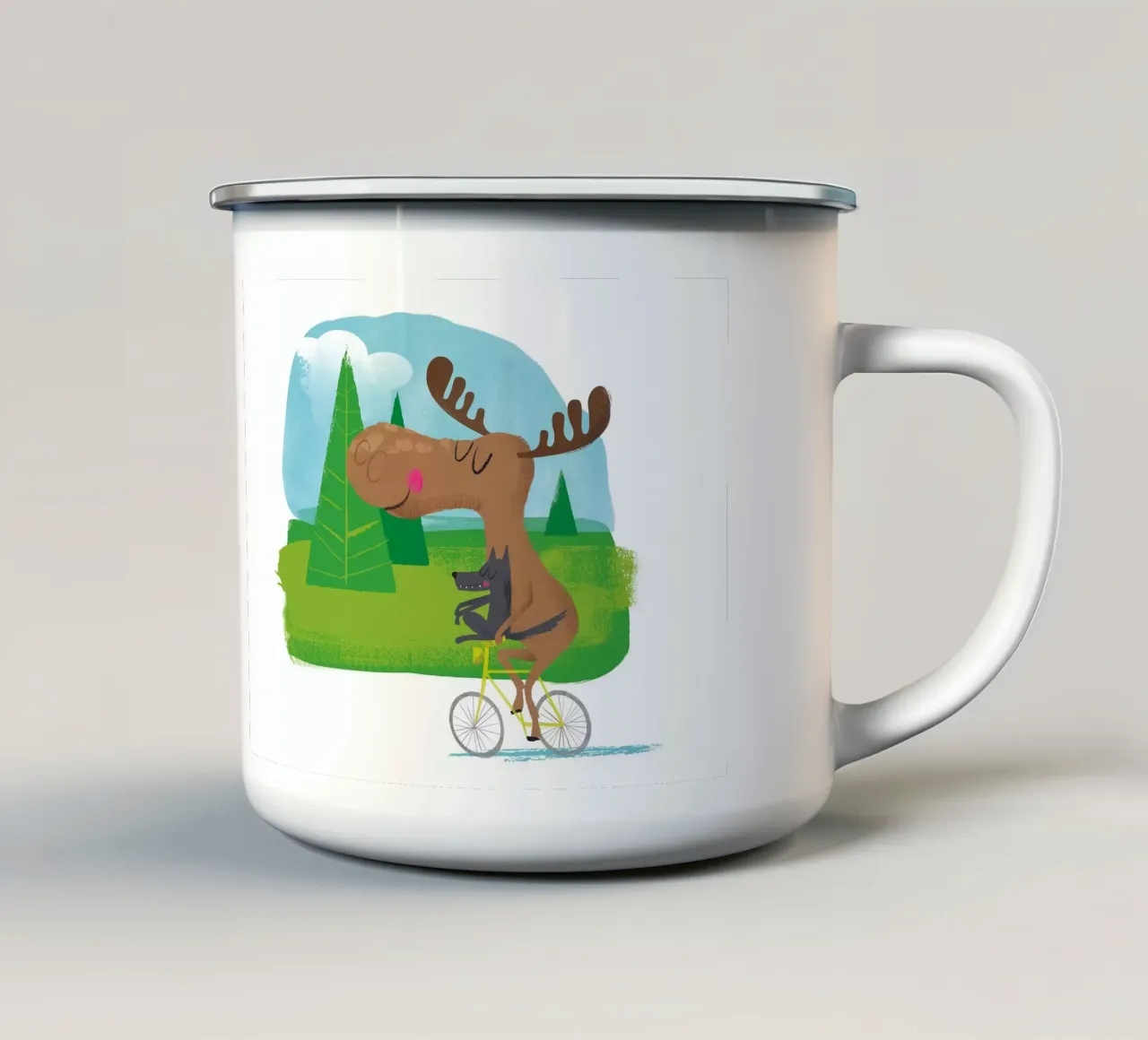 Alce e lupo tazza in smalto da Looks n Brains