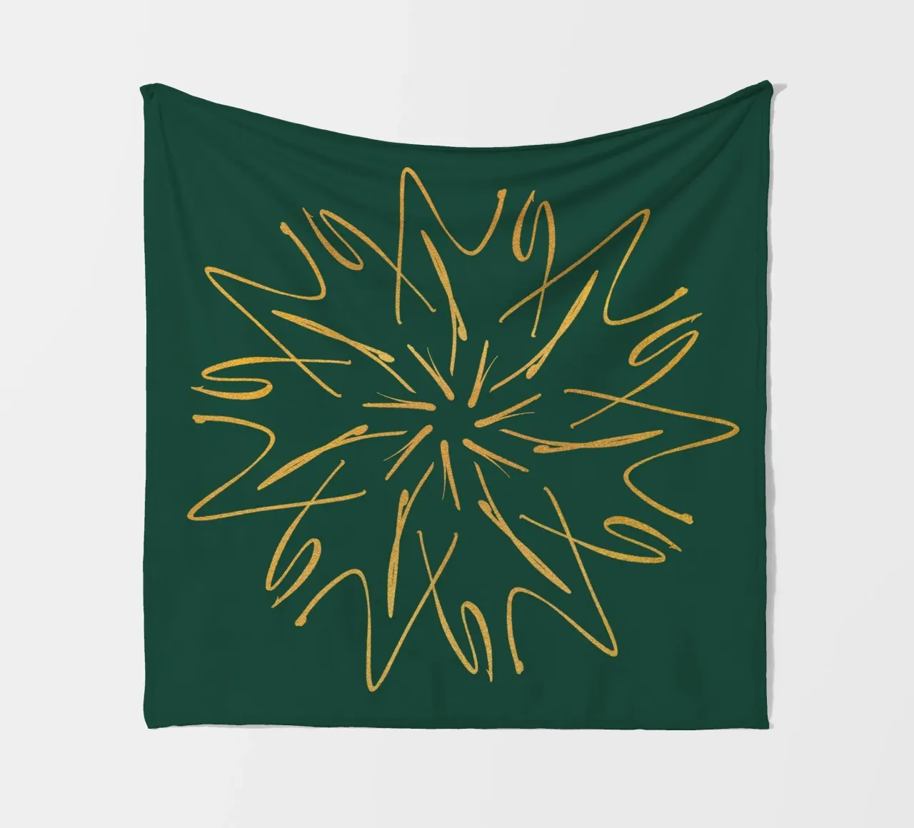 Snowflake Christmas Star | Pine Green & Gold coperta in pile da sabidussi