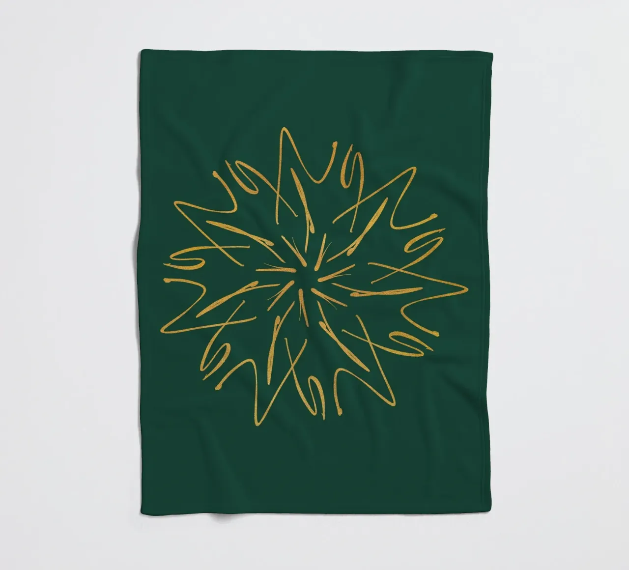 Snowflake Christmas Star | Pine Green & Gold coperta in pile da sabidussi