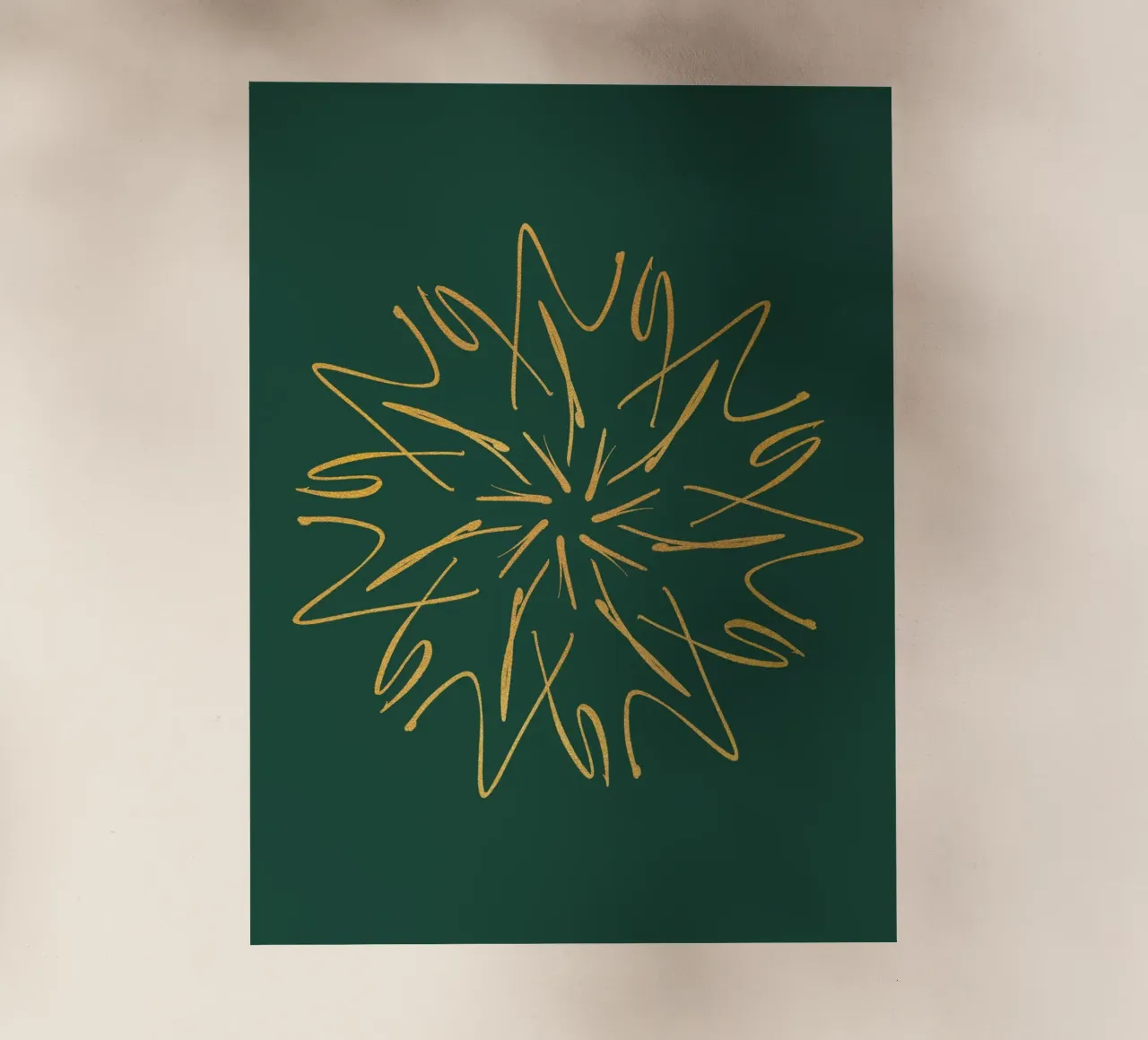 Stella di Natale a fiocco di neve | Verde pino e oro pellicola backlit da sabidussi