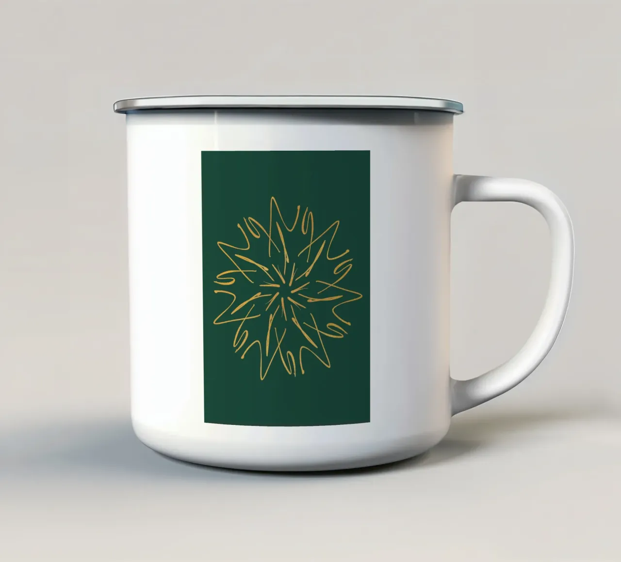 Snowflake Christmas Star | Pine Green & Gold tazza in smalto da sabidussi