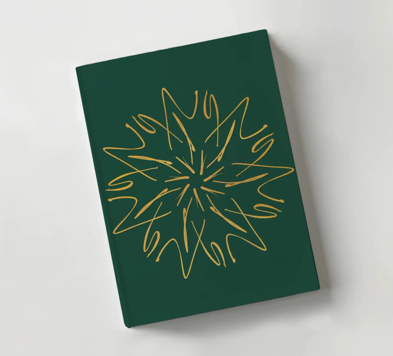 Etoile de Noël en flocon de neige | Vert pin et or carnet de notes de sabidussi