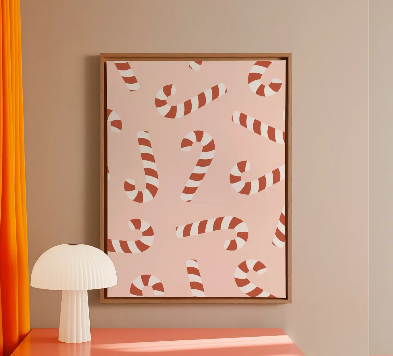 Candy cane canvas with Floater frame by we line studio - design