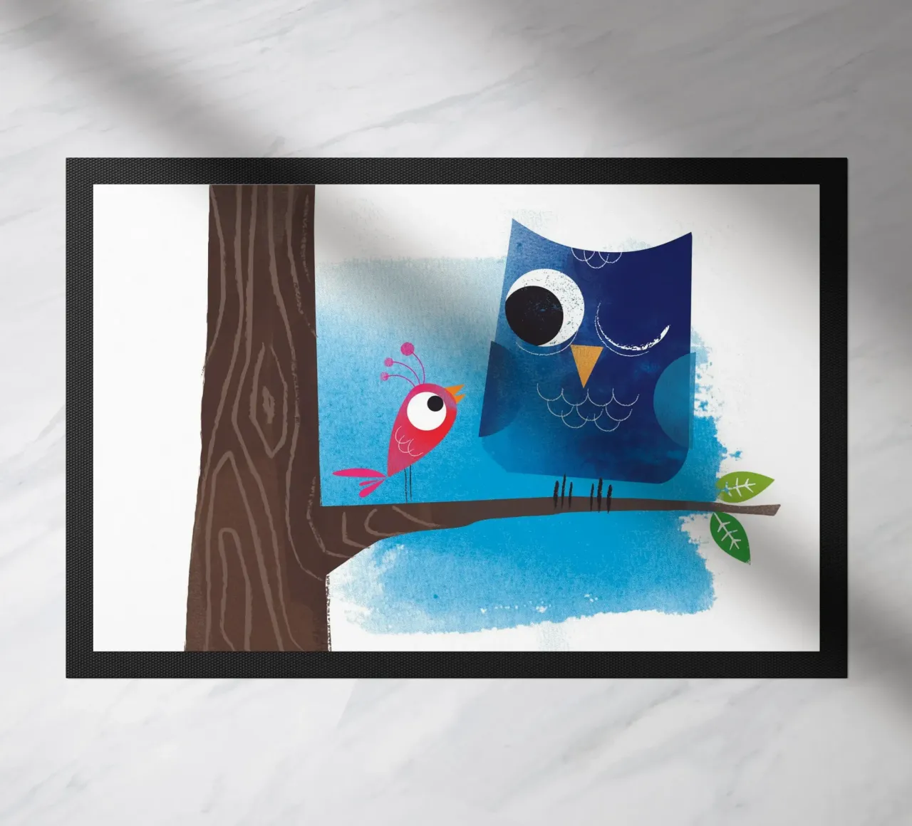 Uccello e gufo zerbino da Looks n Brains