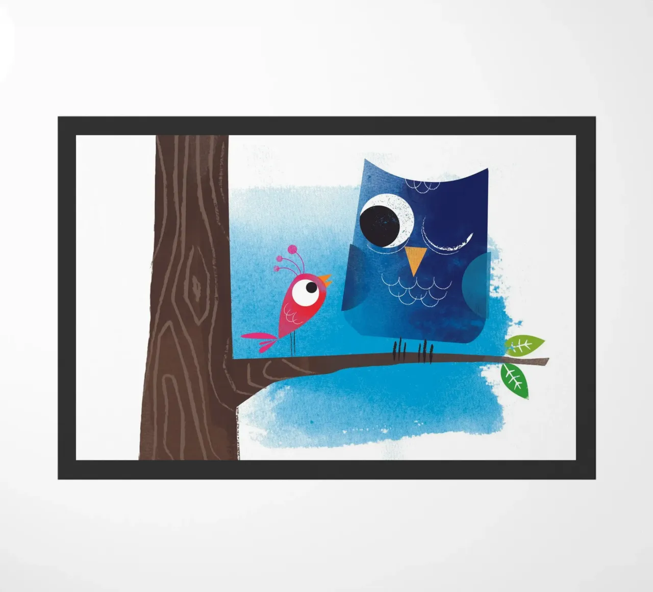 Uccello e gufo zerbino da Looks n Brains