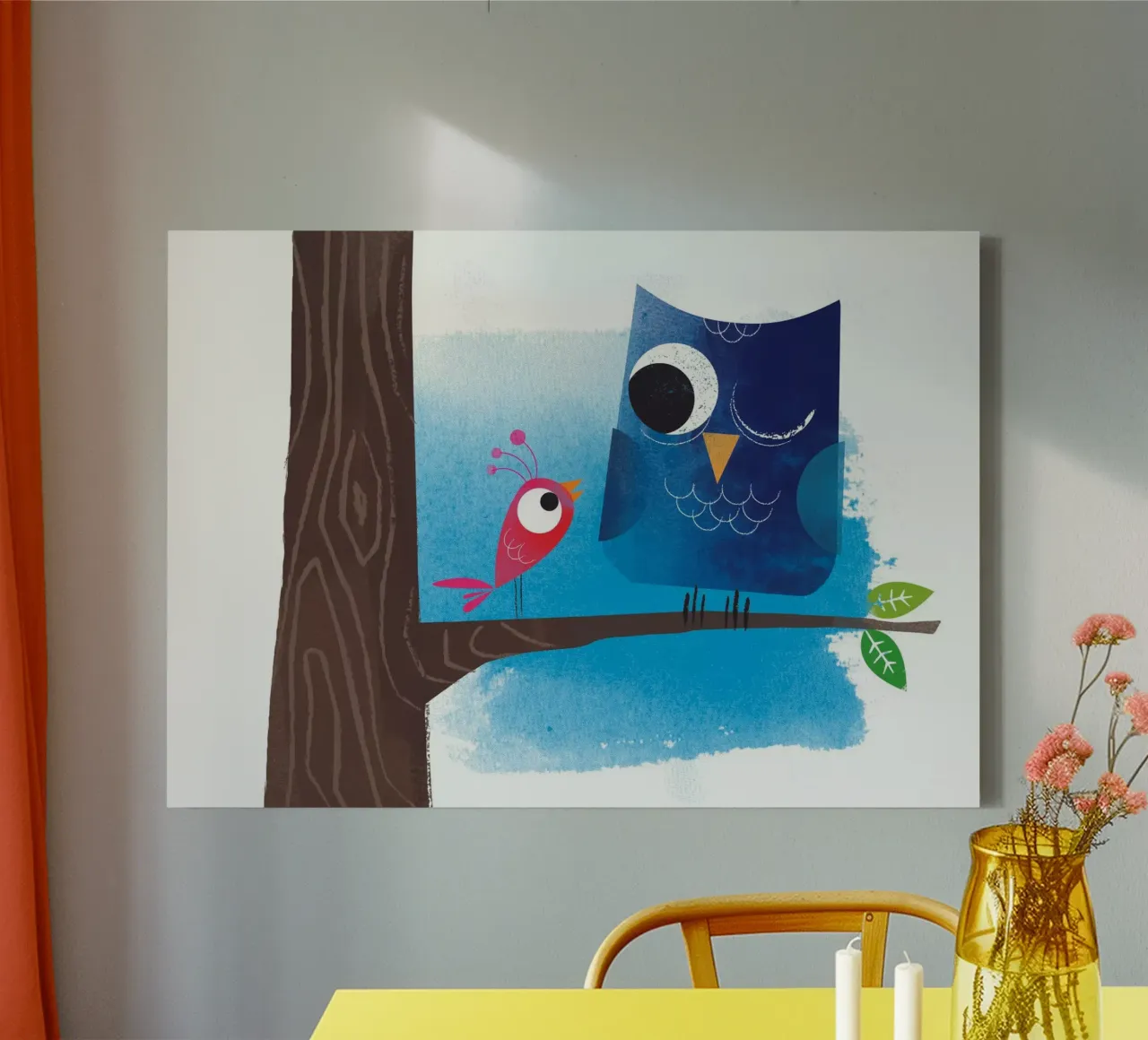 Vogel und Eule - Looks and Brains canvas by Looks n Brains