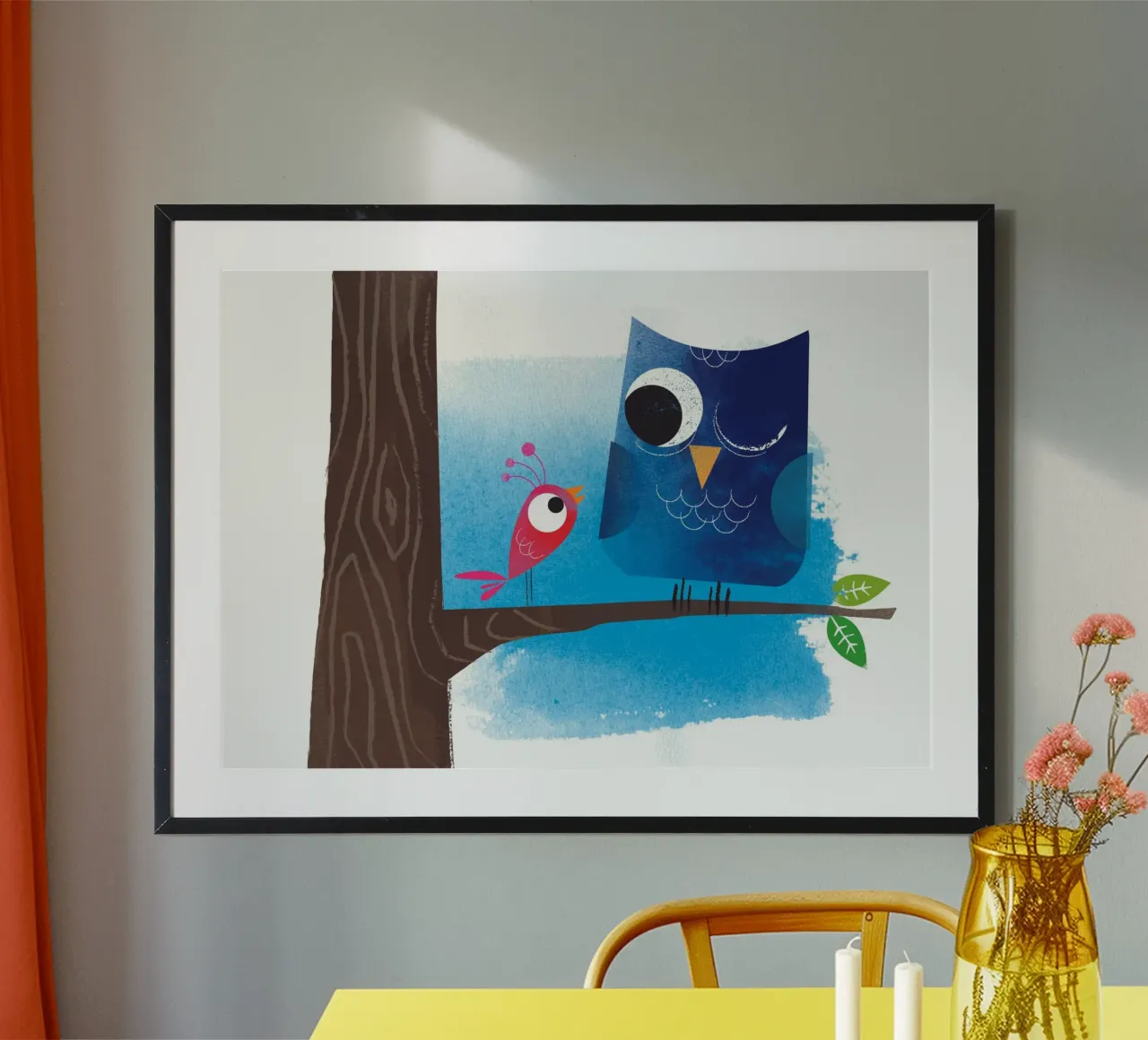 Uccello e gufo poster da Looks n Brains