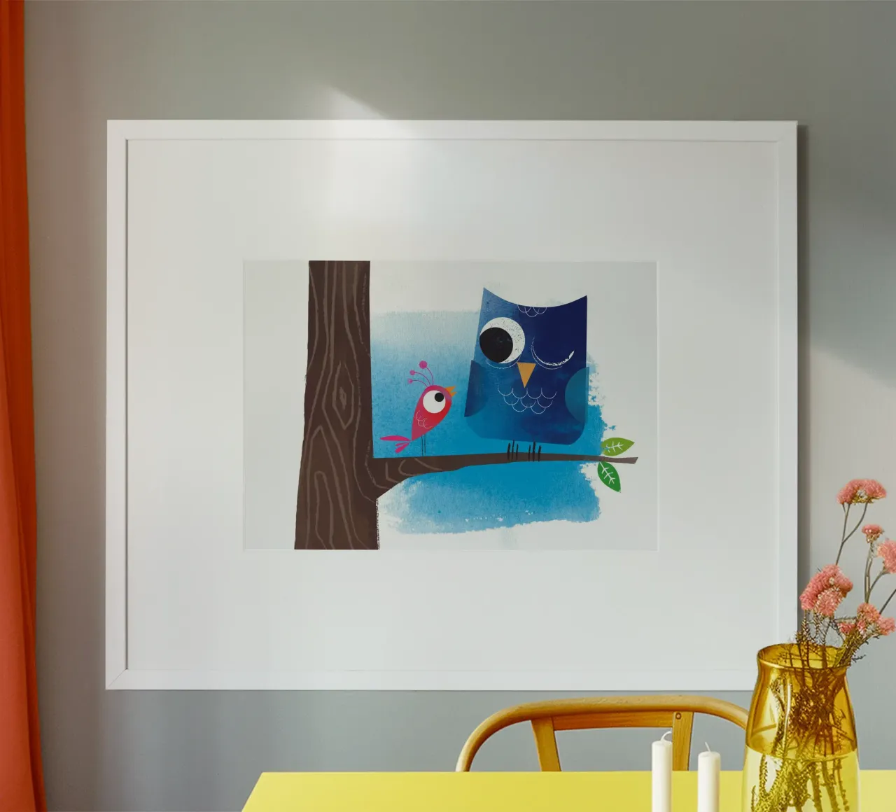 Uccello e gufo poster da Looks n Brains