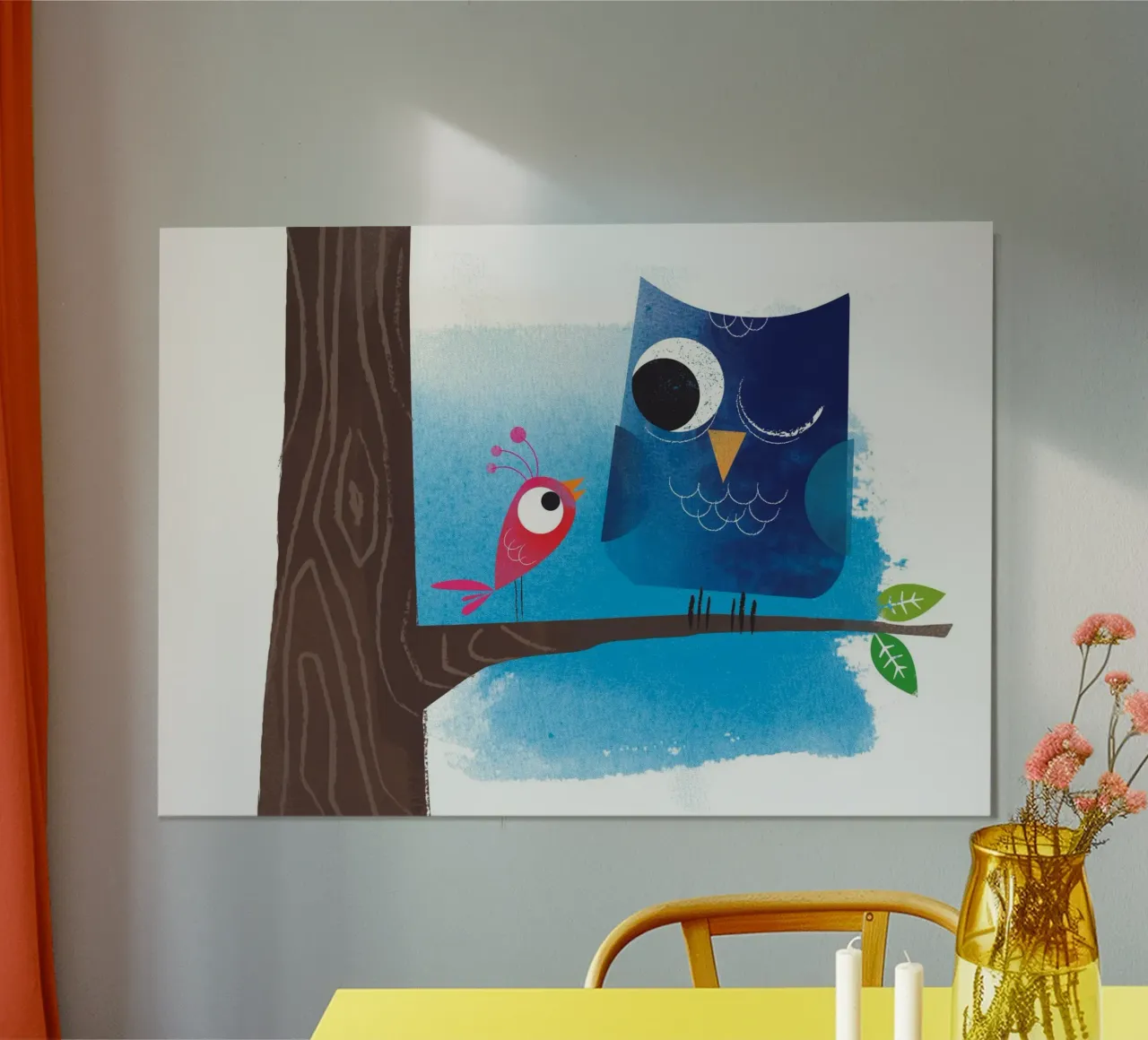 Uccello e gufo poster da Looks n Brains