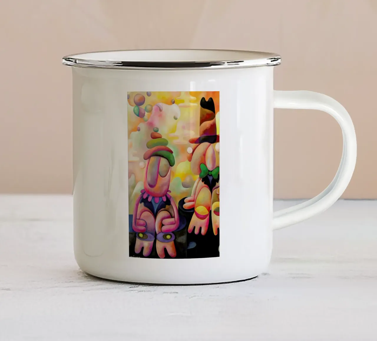 Twins tazza in smalto da Antony Squizzato