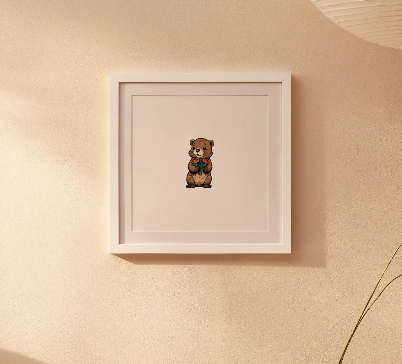 Biber mit Blumenstrauß | niedliche Tiere | Glückwunsch poster da schoenverpacktde