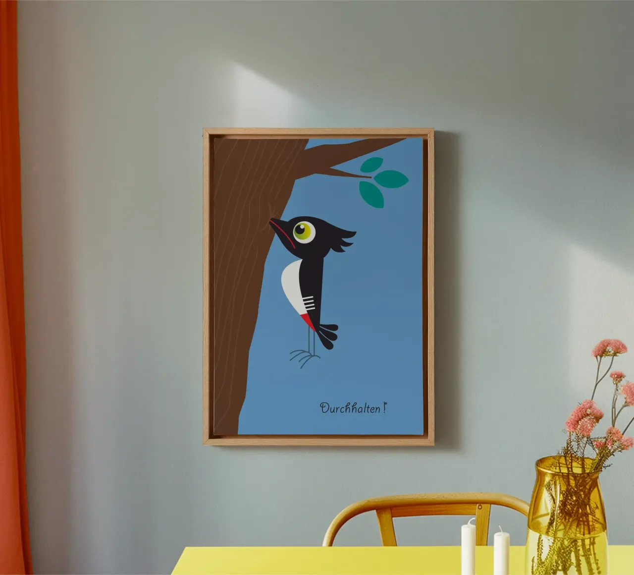 Hang in there! canvas with Floater frame by Looks n Brains