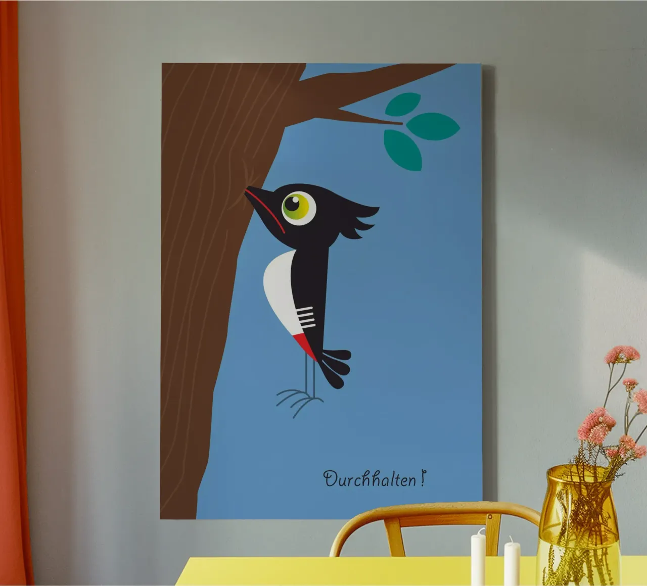 Hang in there! canvas with Floater frame by Looks n Brains