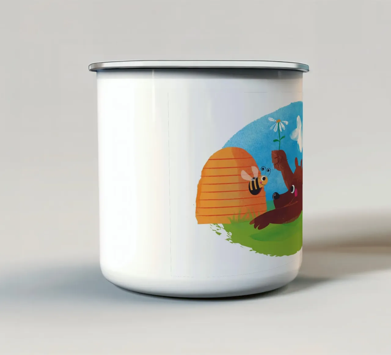 Orso e ape tazza in smalto da Looks n Brains