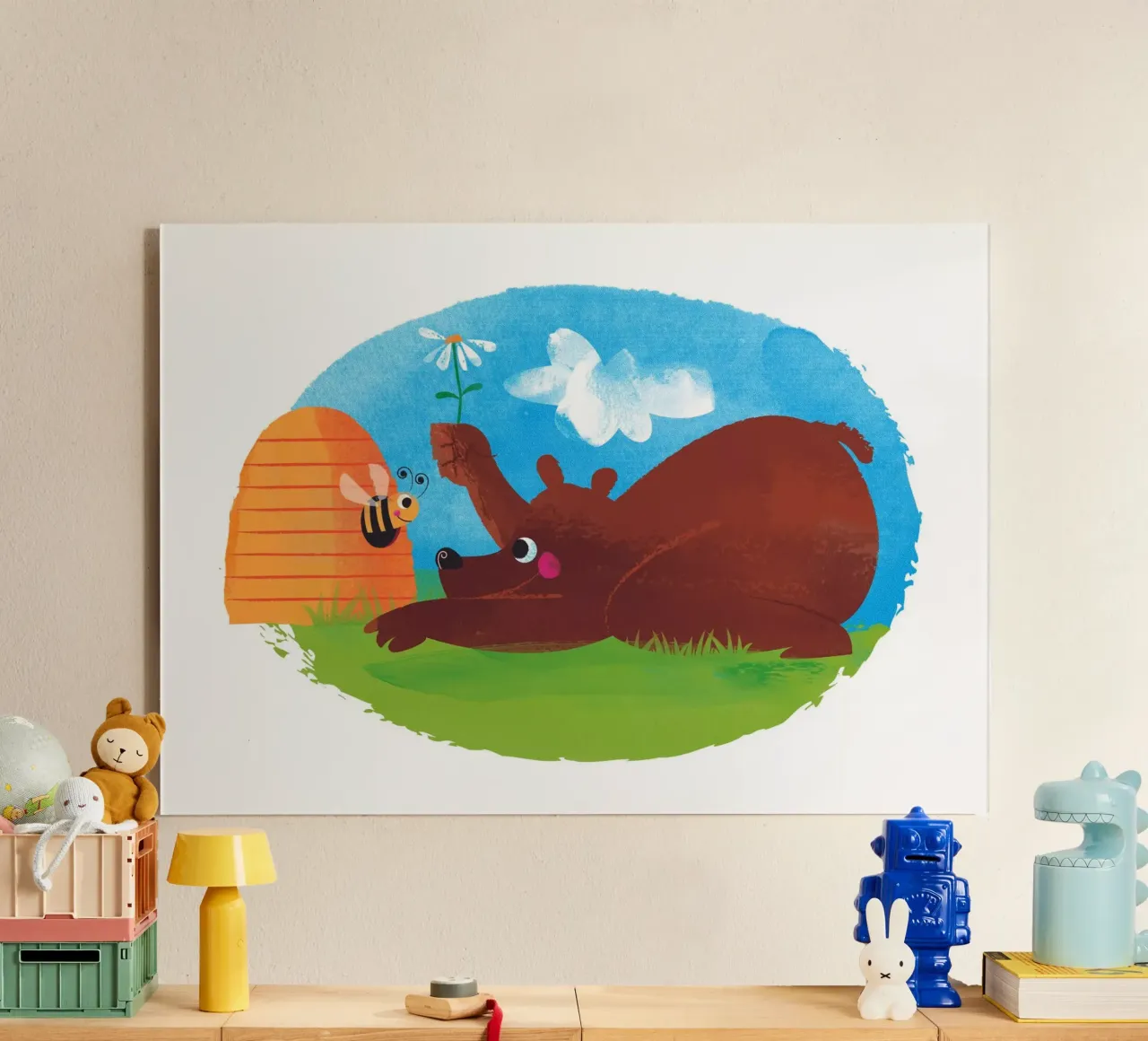 Bär und Biene Acryl-Glas von Looks n Brains