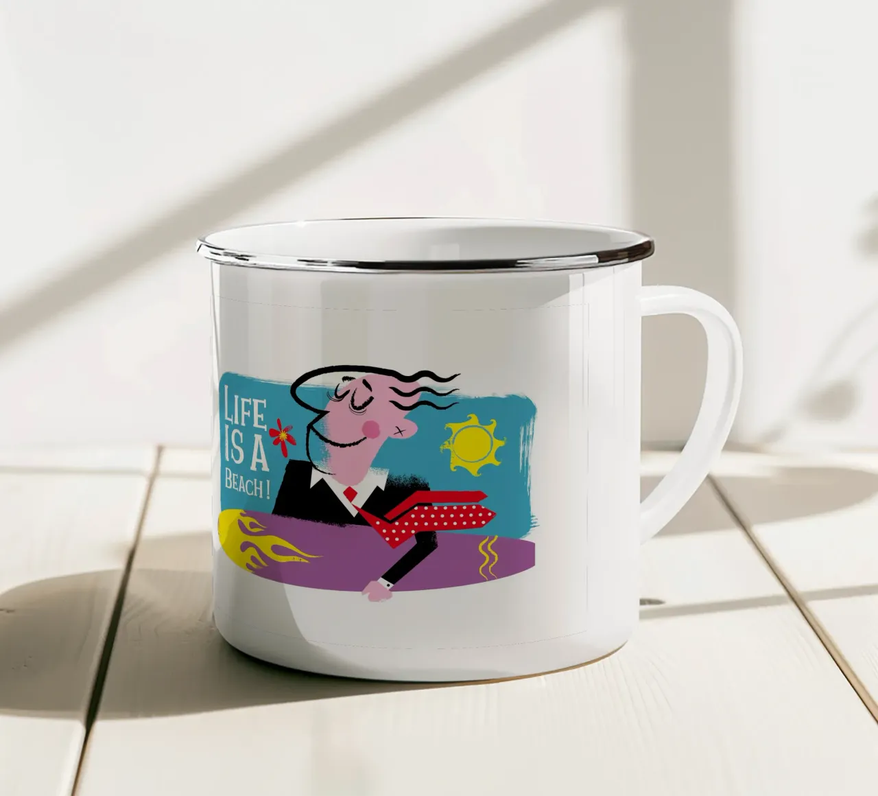 Life is a beach! tazza in smalto da Looks n Brains