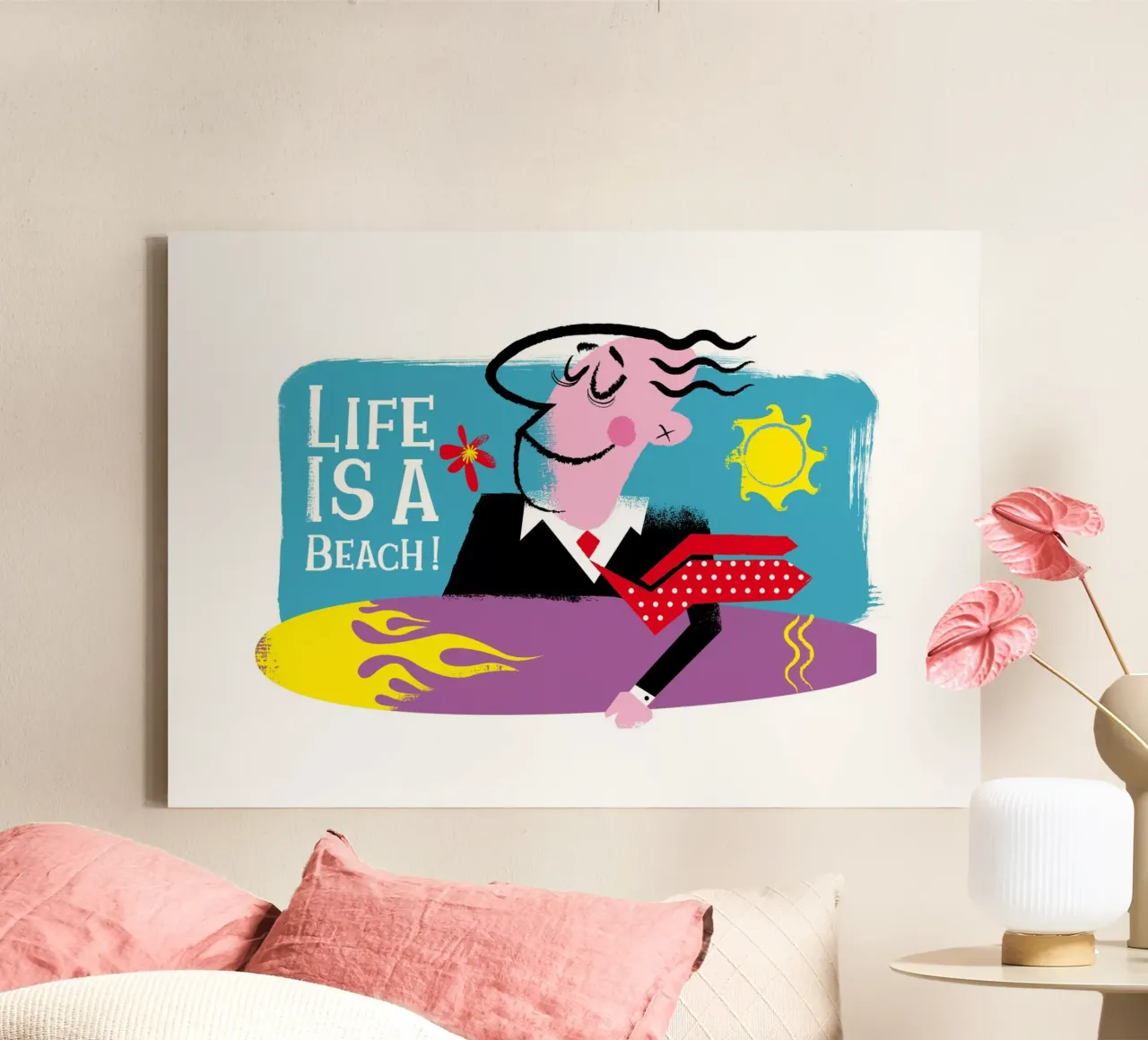 Life is a beach! tela con Cornice a cassetta da Looks n Brains
