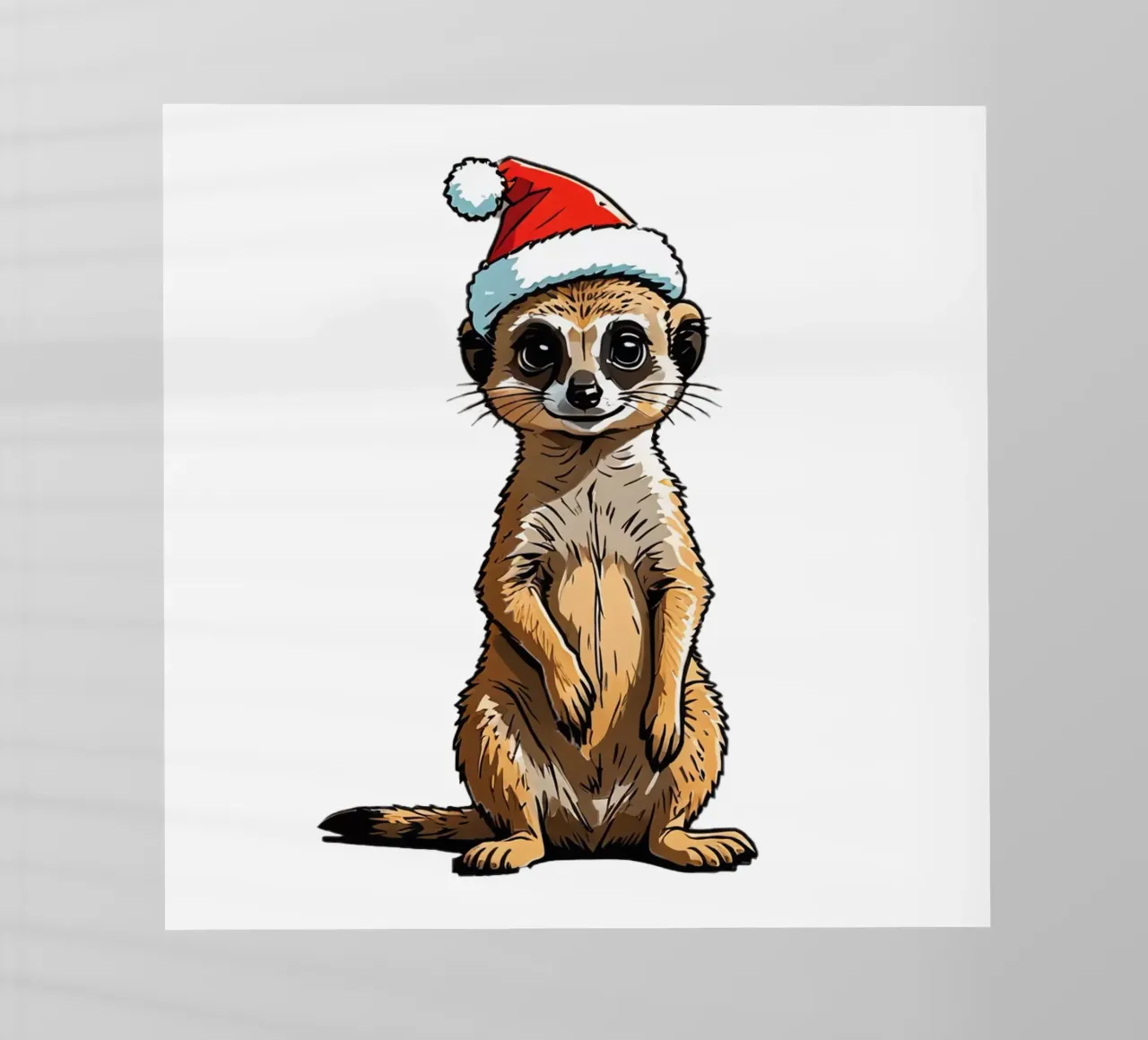 Weihnachten Erdmännchen | mit Weihnachtsmütze | süße Tiere pellicola backlit da schoenverpacktde