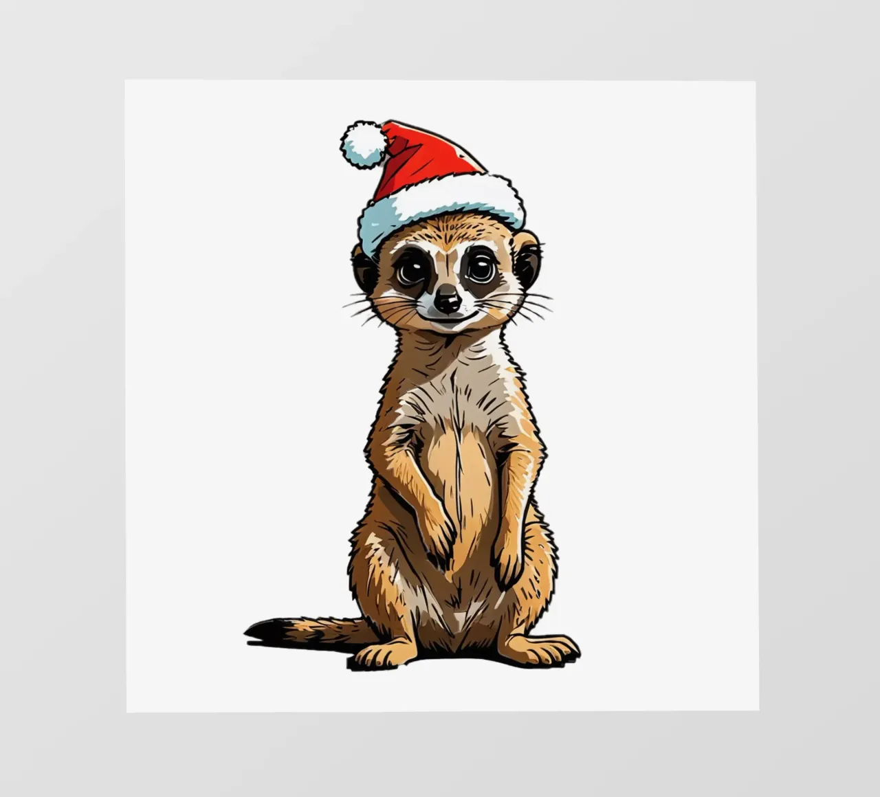Weihnachten Erdmännchen | mit Weihnachtsmütze | süße Tiere pellicola backlit da schoenverpacktde