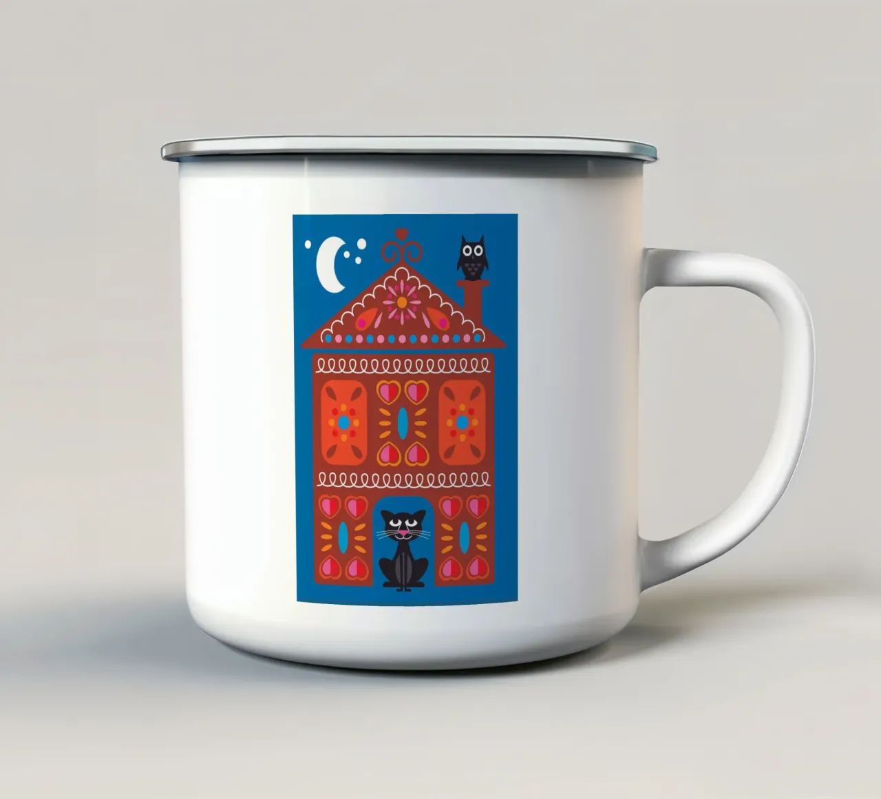 Casa delle streghe tazza in smalto da Looks n Brains