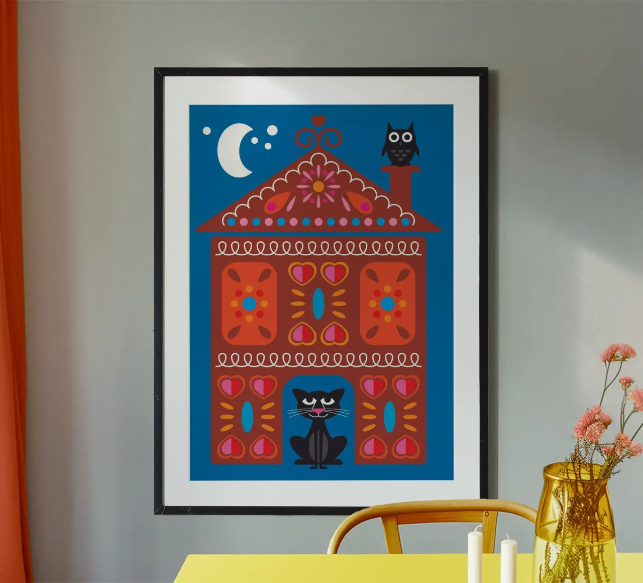 Casa delle streghe poster con telaio in alluminio da Looks n Brains
