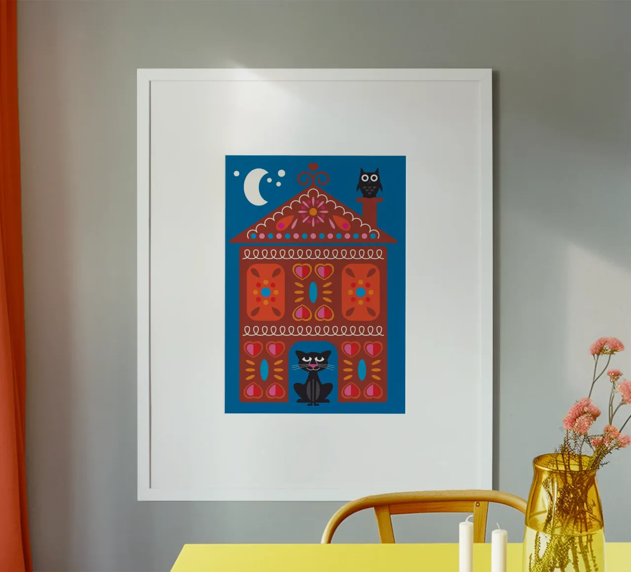 Casa delle streghe poster con telaio in alluminio da Looks n Brains