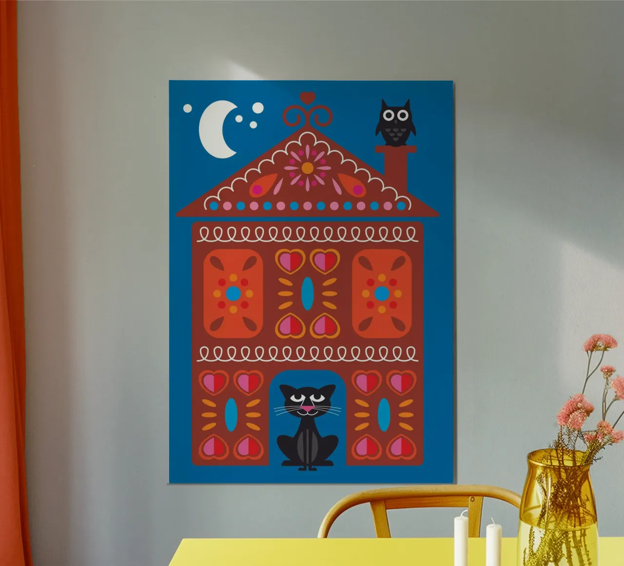 Casa delle streghe poster con telaio in alluminio da Looks n Brains