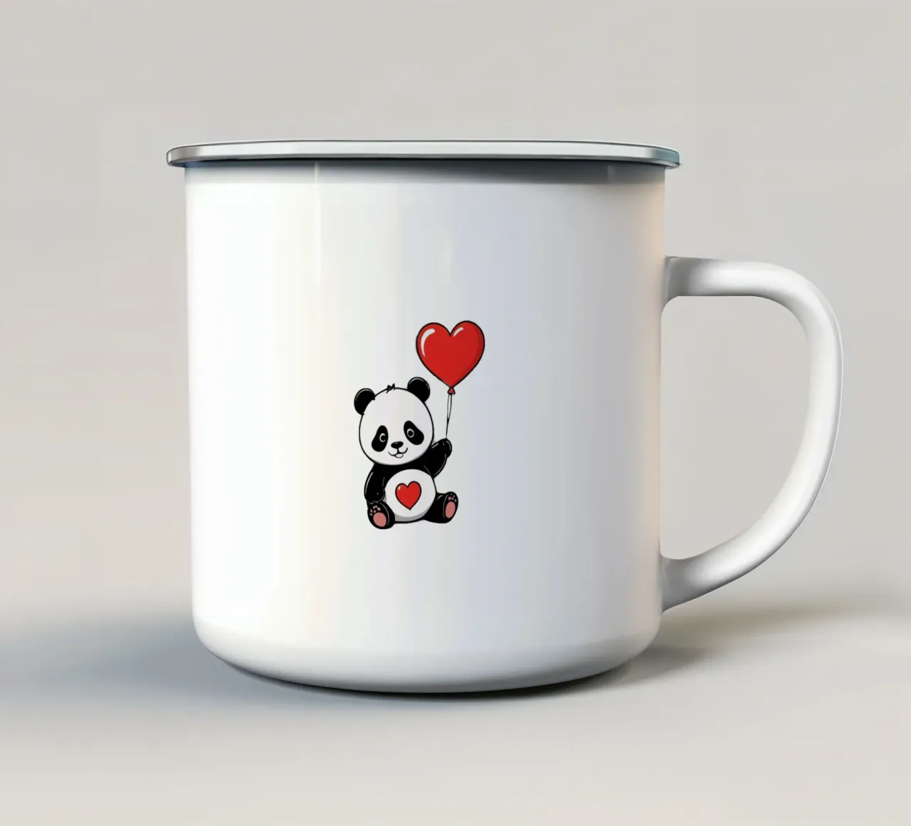 Panda mit Herz | verliebt | Liebe | süße Tiere | Pandabär tazza in smalto da schoenverpacktde