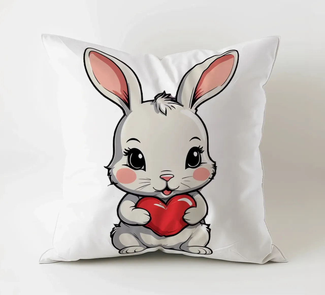 Süßer Hase mit Herz | verliebt | in Liebe | für Paare | Tier cuscino da schoenverpacktde