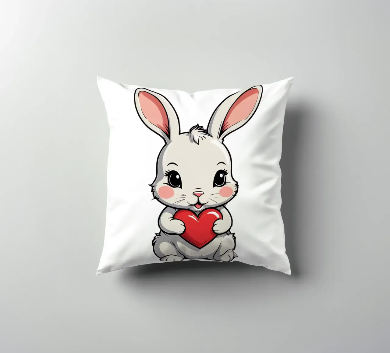 Süßer Hase mit Herz | verliebt | in Liebe | für Paare | Tier cuscino da schoenverpacktde