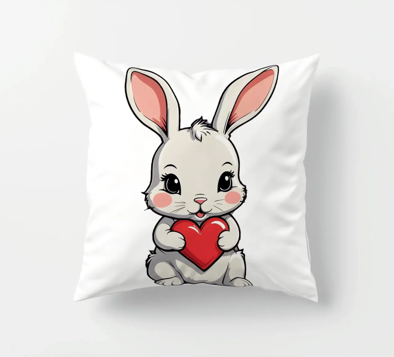 Süßer Hase mit Herz | verliebt | in Liebe | für Paare | Tier cuscino da schoenverpacktde